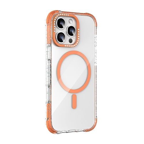 Étui Magnétique Glitter Edge Mutural Blink Pour Iphone 16 Plus (Orange)