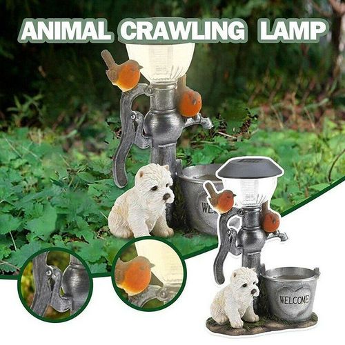 Lampe Solaire En Résine Pour Animaux, Luminaire Décoratif De Jardin, Idéal Pour Une Pelouse, Une Cour, Un Sentier Ou Un Trottoir