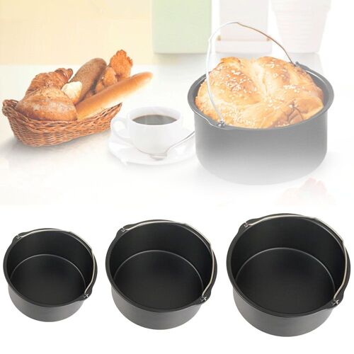 Fût à gâteau en acier robuste, étain de cuisson, grande capacité, antiadhésif avec poignée, ustensile de cuisine, poêle à pain et Pizza, friteuse à Air