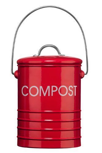 Premier Housewares 0510018 Bac à Compost avec Poignée Rouge