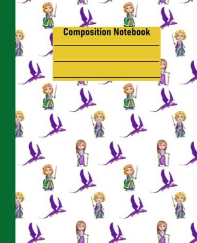 Lady Dragon Knight Composition Notebook: 7.5in X 9.25in, 150 Pages, Great For School, Journaling, And Creative Writing