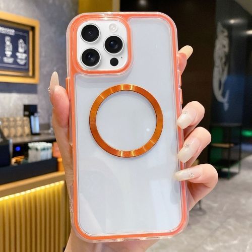 Coque Magsafe 3 En 1 Airbag Pour Iphone 16 Plus - Texture Cd (Orange)