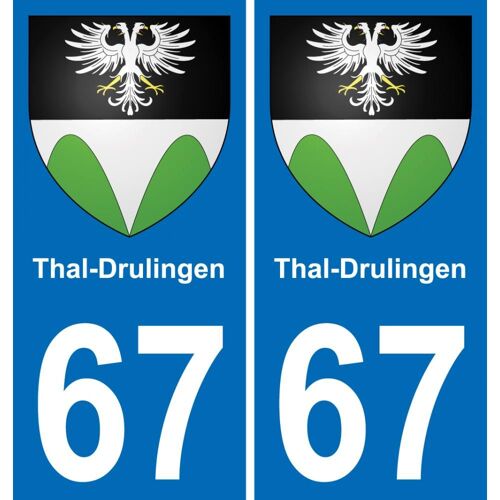 67 Thal-Drulingen Autocollant Sticker Plaque Immatriculation Auto Ville - Droits