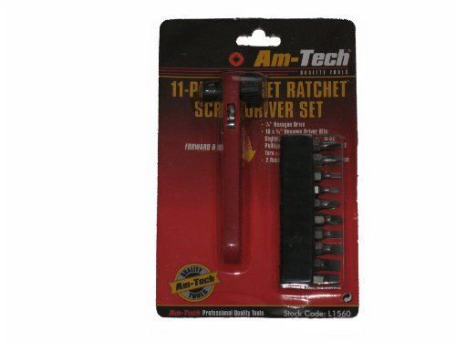 Am-Tech Lot de 11 tournevis coudés à cliquet
