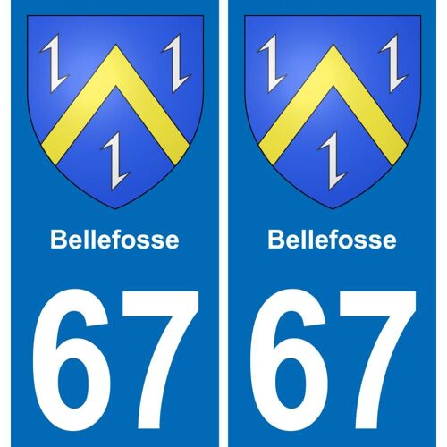 67 Bellefosse Autocollant Sticker Plaque Immatriculation Auto Ville - Droits