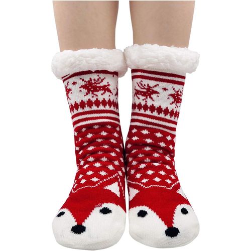 Tianyi-Chaussettes Chaussons Femme Hiver Chaud Antidérapantes Thermique Pantoufles Chaussettes, Femme Noël Épais Chaussettes À La Maison,Taille 36-41