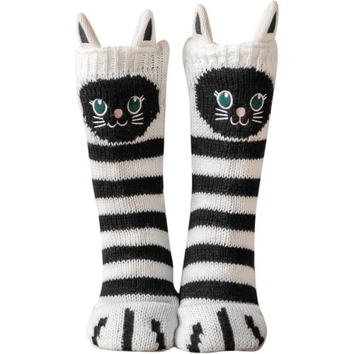 Tianyi-Chaussettes Chaussons Femme Hiver Chaud Antidérapantes Thermique Pantoufles Chaussettes, Femme Noël Épais Chaussettes À La Maison,Taille 36-41