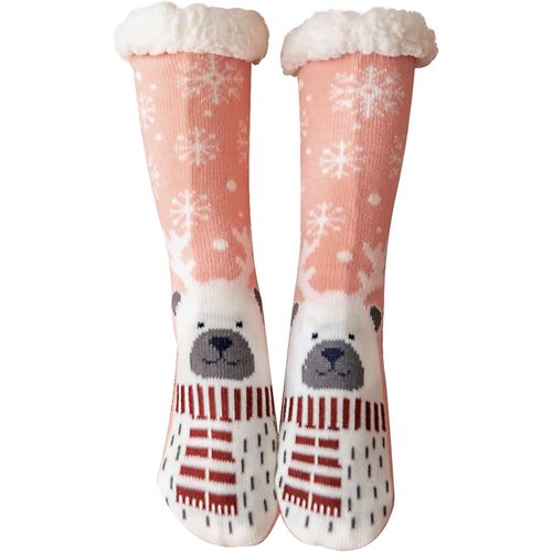 Tianyi-Chaussettes Chaussons Femme Hiver Chaud Antidérapantes Thermique Pantoufles Chaussettes, Femme Noël Épais Chaussettes À La Maison,Taille 36-41