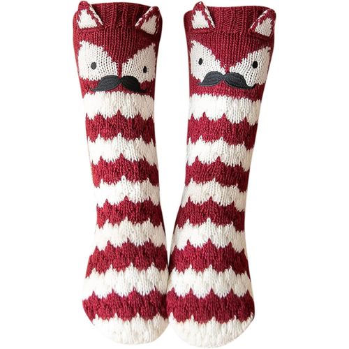Tianyi-Chaussettes Chaussons Femme Hiver Chaud Antidérapantes Thermique Pantoufles Chaussettes, Femme Noël Épais Chaussettes À La Maison,Taille 36-41