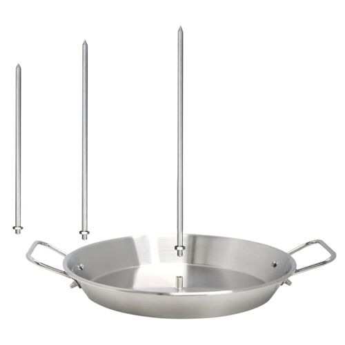 Support Pour Barbecue En Acier Inoxydable, Brochette Avec 3 Pics Amovibles Pour Poulet Entier
