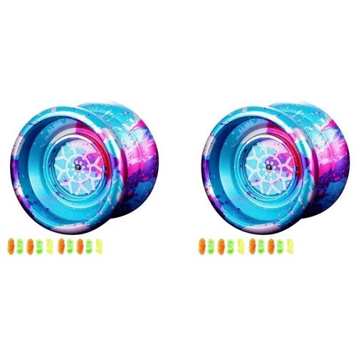 Or - Yo-Yo Professionnel Insensible Pour Les Enfants, Balle Intérieure En Aluminium, Avec 20 Cordes, 2 Pièces