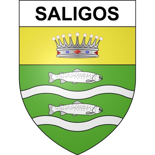 Saligos 65 Ville Sticker Blason Écusson Autocollant Adhésif - 17 Cm