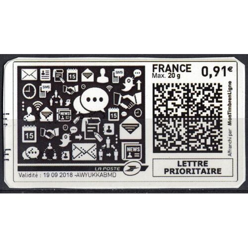 France Vignette Oblitérée Used Mon Timbre En Ligne Communication Sur Fragment Su