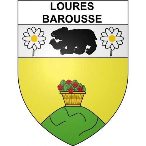 Loures-Barousse 65 Ville Sticker Blason Écusson Autocollant Adhésif - 25 Cm