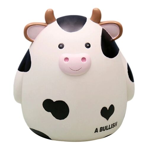 Blanc - Vache mignonne tirelire en plastique pour attirer l'argent, pot de pièces de monnaie, grande boîte d'épargne, cadeau de mariage pour enfant