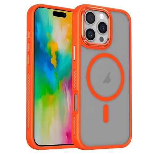 Coque Magsafe Respirante Givrée Orange Pour Iphone 16 Plus