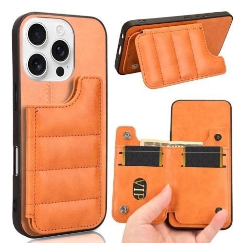 Étui Couture Motif Vache Pour Iphone 16 Plus (Orange)