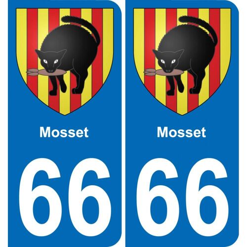 66 Mosset Autocollant Sticker Plaque Immatriculation Auto Ville - Arrondis