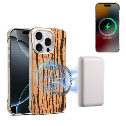 Coque En Bois Denior A18 Magsafe Pour Iphone 16 Pro (Motif Arbre)