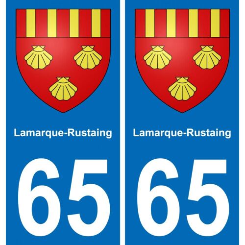 65 Lamarque-Rustaing Autocollant Sticker Plaque Immatriculation Auto Ville - Droits