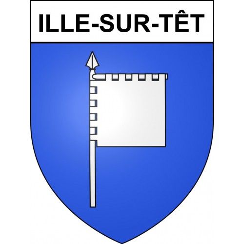 Ille-Sur-Têt 65 Ville Sticker Blason Écusson Autocollant Adhésif - 12 Cm