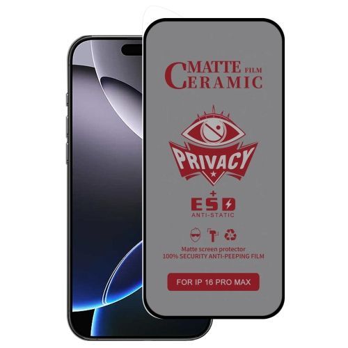 Film De Confidentialité En Céramique Givré Pour Iphone 16 - Couverture Complète