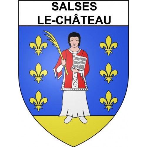 Salses-Le-Château 66 Ville Stickers Blason Autocollant Adhésif - 4 Cm