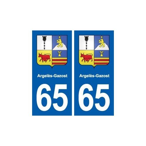 65 Argelès-Gazost Blason Autocollant Plaque Stickers Ville - Droits