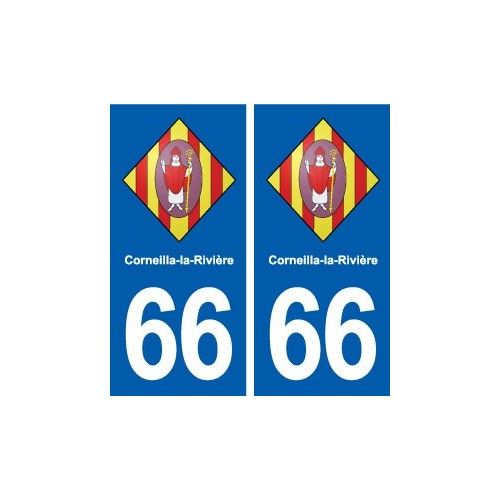 66 Corneilla-La-Rivière Blason Autocollant Plaque Stickers Ville - Droits