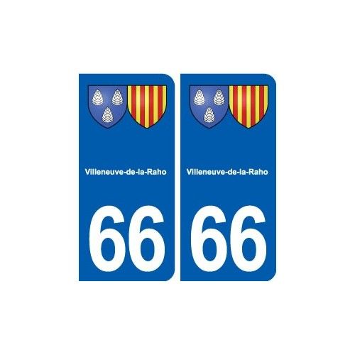 66 Villeneuve-De-La-Raho Blason Autocollant Plaque Stickers Ville - Arrondis