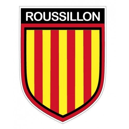 Stickers Blason Roussillon Autocollant Adhésif - 4 Cm