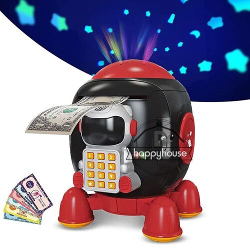 Bleu - Tirelire Électronique Avec Mot De Passe Pour Enfants, Boîte D'économie D'argent, Mini Iko, Coffre-Fort Pour Pièces De Monnaie, Fusée, Garçons, Filles