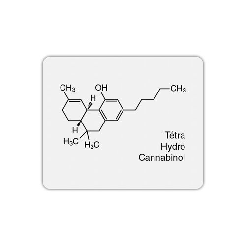 Tapis de souris rectangle imprimé chimie thc