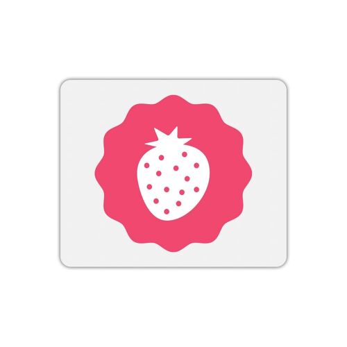 Tapis de souris rectangle imprimé fraise rond