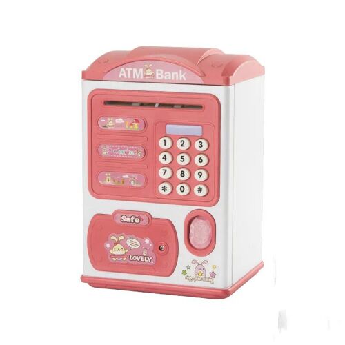 Rose - Tirelire Électronique À Empreintes Digitales, Grande Boîte D'épargne Pour Pièces De Monnaie Mot De Passe, Coffre-Fort Mignon Dessin Animé, Banque D'épargne, Cadeau Pour Enfants