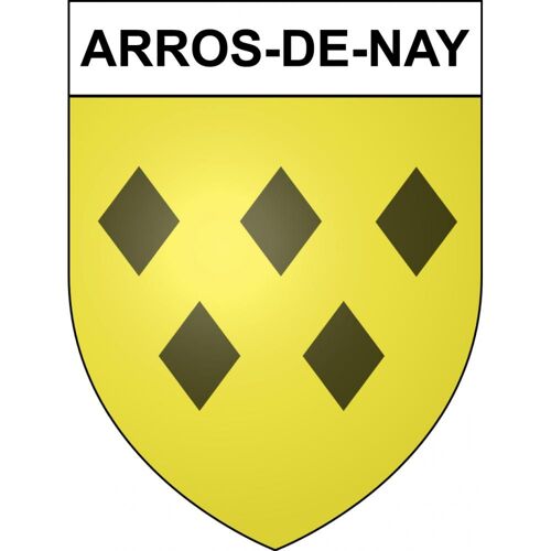 Arros-De-Nay 64 Ville Sticker Blason Écusson Autocollant Adhésif - 12 Cm