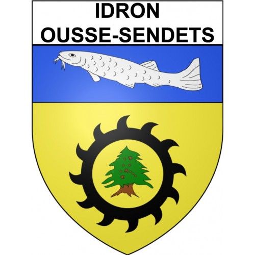 Idron-Ousse-Sendets 64 Ville Stickers Blason Autocollant Adhésif - 8 Cm