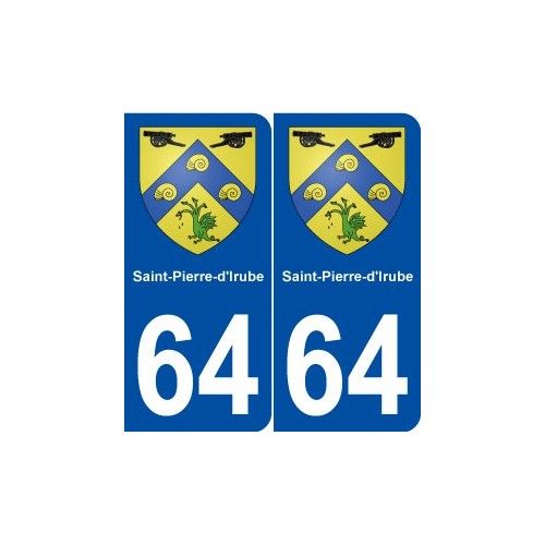 64 Saint-Pierre-D'irube Blason Autocollant Plaque Stickers Ville - Arrondis