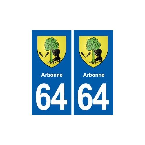 64 Arbonne Blason Autocollant Plaque Stickers Ville - Droits