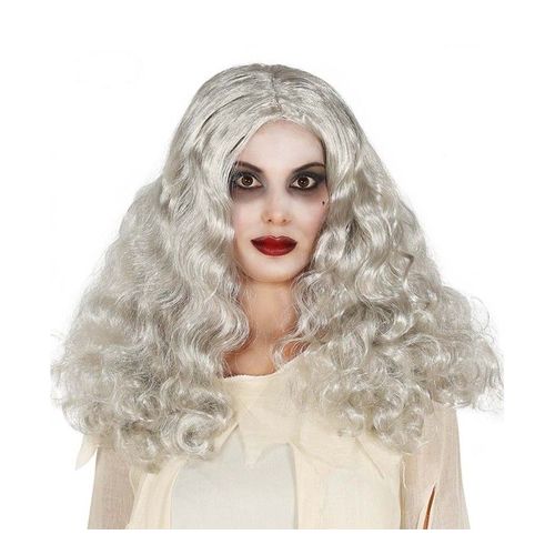 Perruque Bouclée Argentée (Taille Unique Adulte)