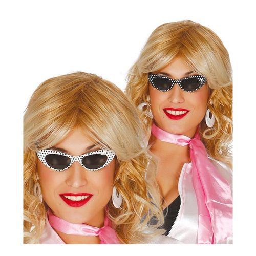 Lunettes De Années 60 À Pois (Couleur Noir)
