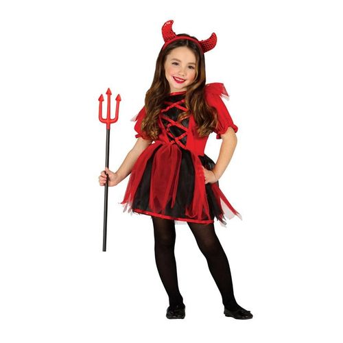 Déguisement Petite Diablesse Rouge Et Noire Fille Plusieurs Tailles (Taille 3-4a)