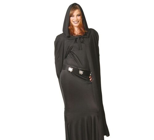 Cape Noire Avec Capuche 135 Cm (Taille Unique)