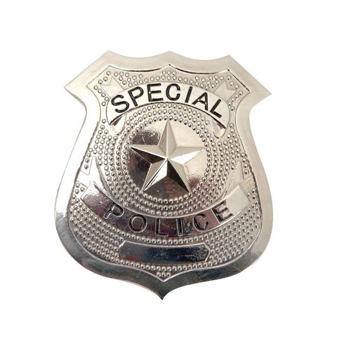 Plaque Police M?Tallique 7 Cm (Taille Unique)