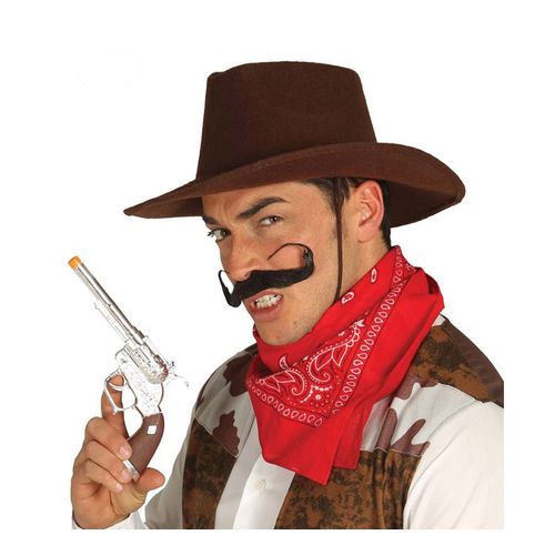Moustache Fris?E Noire De Cowboy (Taille Unique)