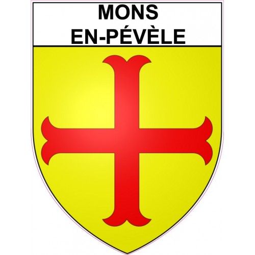 Mons-En-Pévèle 59 Ville Stickers Blason Autocollant Adhésif - 17 Cm