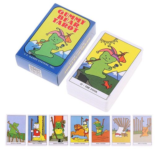 Cartes De Tarot Ours Gommé, 78 Pièces/Boîte, Version Anglaise E-Guide Bookdeck, Jeu De Société De Dessin Animé, Maison Oracle, Divination Spirituelle Taro Wayta
