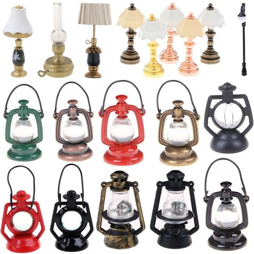 Mini Chandelier De Table Miniature 1:12, Lampe Rétro Kerosene, Accessoires De Maison De Poupée, Meubles, Jouets, Décoration De Lampe