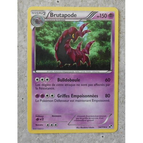 Carte Pokémon Brutapode 54/114 Noir & Et Blanc Rare Fr Neuve