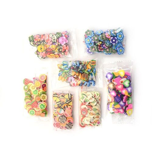 Tranches De Fruits 3d Autocollants Pour Ongles, 100 Pièces, Pointes D'art, Fleurs, Fruits, Animaux, Argile Polymère, Décoration D'ongles, Jouets Diy Pour Filles